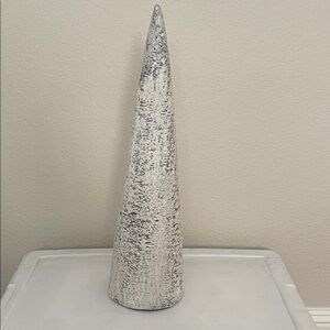 Elegant Textured Cone Sculpture - Black and White